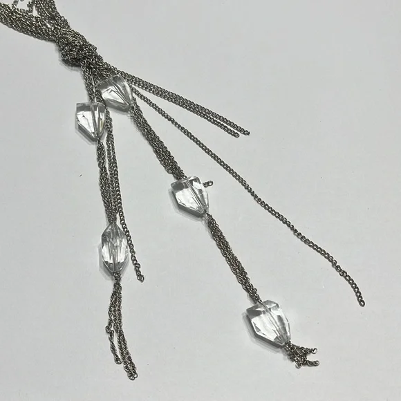 Free w/Bundle Long Silver tone necklace - Picture 2 of 3